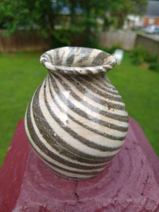 Charles Lisk Mini Swirl Vase Face Jug Catawba Valley Folk Pottery NC 4