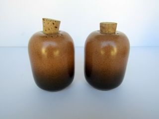 Vintage Edith Heath Ceramics Brown Large Salt & Pepper Shakers