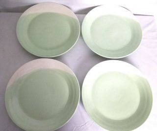 Royal Doulton " 1815 " Green/white Porcelain Dinner Plates Set Of 4 England