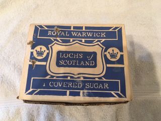 Lochs of Scotland Blue Royal Warwick Covered Sugar Bowl w/ Box 6