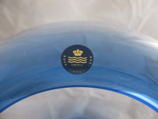 MCM Royal Copenhagen Danish Blue Glass Bowl Mid Century Modern 10 Inches 4