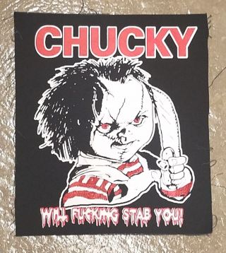 Chucky Cult Classic Horror Film Monster Movie Black Canvas Back Patch