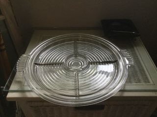 Manhattan Anchor Hocking Glass Clear 5 Part Divided 14 " Relish Serving Platter