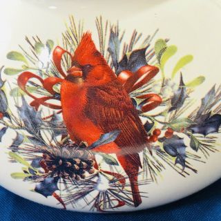 Lenox Winter Greetings Red Cardinal Enamel Tea Kettle Teapot Discontinued 8