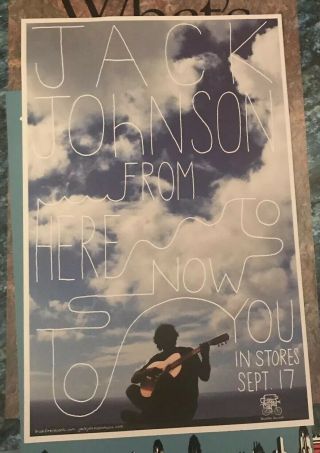 Jack Johnson From Here To Now To You Promo Poster 11 X 17 Brushfire Records