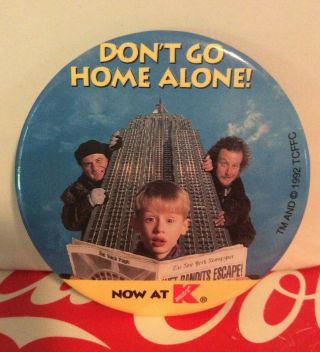 Home Alone 2 Lost In York K - Mart Promotional Button Pin Back Promo