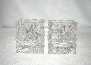 Rosenthal Studio Line Crystal Art Glass Bag Vase Germany Signed,  Set Of 2