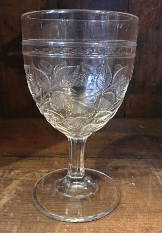 Antique Eapg Central Glass Co Cabbage Rose Goblet 1880’s