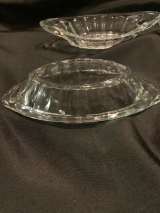 VINTAGE Set Of 4 Banana Split Ice Cream Boats Dishes Thick Clear Glass Mexico 6