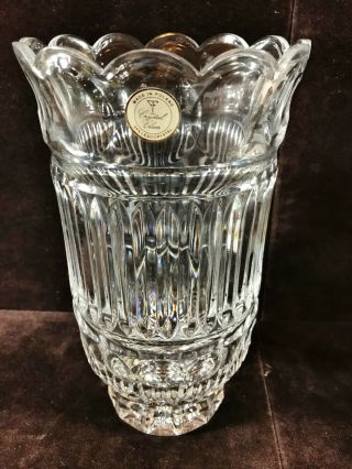 Crystal Clear Vase 24 Lead Crystal - Poland - 9 - 5/8” Tall “le”