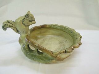 Weller Pottery Squirrel Holding Nut Dish Bowl
