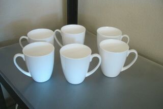 Set Of 6 Gorham " Breckenridge " Mugs Or Cups Bone China 1831 All White