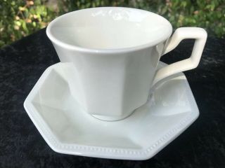 Johnson Brothers Heritage White Ironstone Set Of 6 Coffee Tea Cups And Saucers