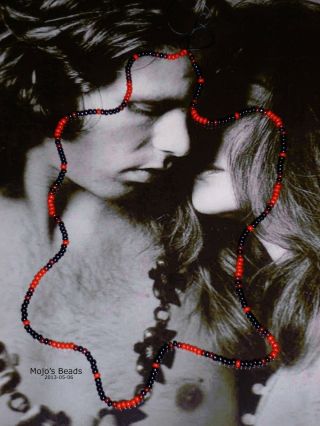 Jimbo Black & Red Jim Morrison Doors Young Lion Cobra Photo Shoot Bead Necklace