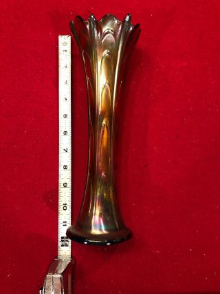 Imperial Glass 11” Carnival Glass Vase
