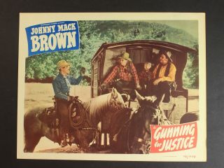 1948 Gunning For Justice Western Movie Lobby Card Johnny Mack Brown