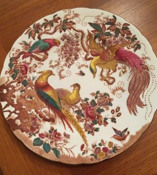 Royal Crown Derby Plate - Porcelain China,  Olde Avesbury Pheasant Bird Design - 8.  5”
