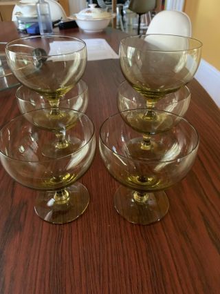 Russel Wright American Modern 6 Chartreuse Goblets