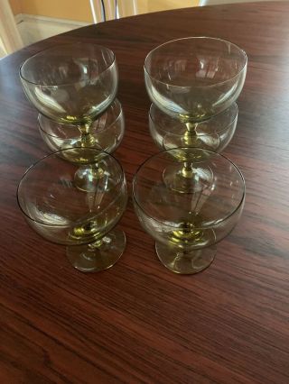 Russel Wright American Modern 6 Chartreuse Goblets 2