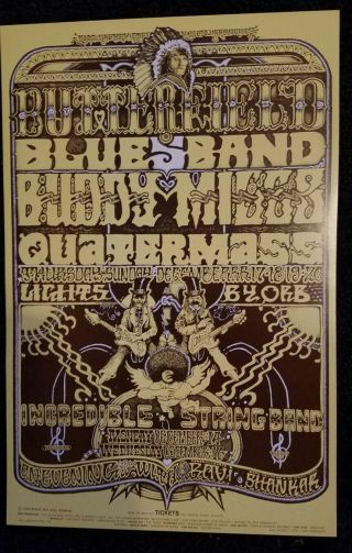 Paul Butterfield/buddy Miles 1970 Bg261 Fillmore West Poster - Bill Graham