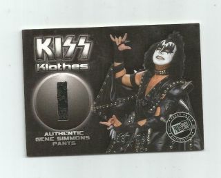 Gene Simmons 2009 Press Pass Kiss Ikons Rare " Kiss Klothes " Pants Card 37/149