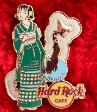 Hard Rock Cafe Pin Nagoya Fashion Statement Geisha Girl Japan Map Kimono Green