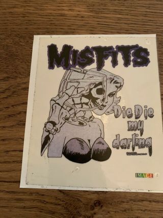 Misfits Sticker Die Die My Darling Vintage 1980s Image Brand Large Sticker