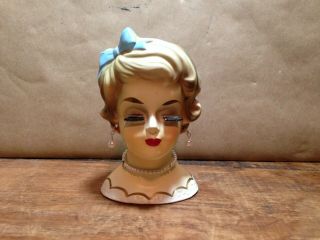 Vintage Nanco Lady Headvase Head Vase With Pearls
