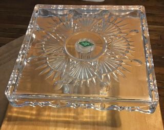 Shannon Crystal " Designs Of Ireland " 10 " Square Pedestal Cake Plate Stand