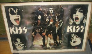 Vintage 1977 Kiss Group Wall Poster Destroyer Dress Aucoin Era Dargis