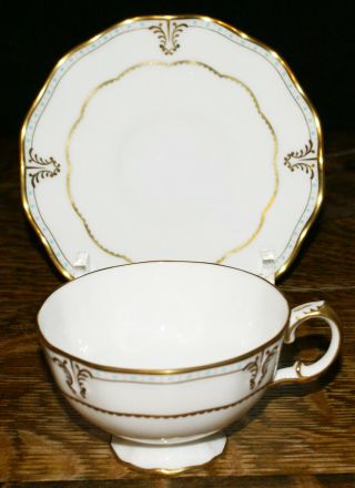 One Royal Crown Derby Fine Bone China Lombardy Pattern Tea Cup & Saucer
