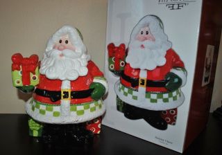 Fitz And Floyd Holiday Cheer Cookie Jar 2008 12.  5 " Santa Christmas