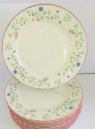 8 - Johnson Brothers Summer Chintz Dinner Plates 10.  5 " Made In England