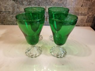 Anchor Hocking Forest Green Bubble Boopie Berwick 6 " Iced Tea - Set Of 4