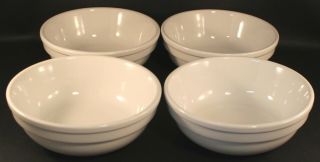 Set Of 4 Culinary Arts Crate & Barrel Soup / Cereal Bowls White Porcelain