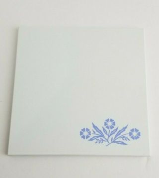Htf Corning Ware Cornflower Blue Tile Trivet 6 " Square Hot Pad Porcelain