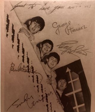 Signed Beatles Poster 1964 Ed Sullivan Show CBS Studio York City 2