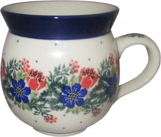 Boleslawiec Polish Pottery 12 Oz Coffee Or Tea Bubble Mug Ceramika Artystyczna 1