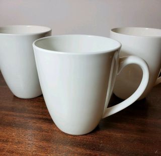 Set Of 3 Gorham Breckenridge Bone China White Coffee Or Tea Mugs 4 "