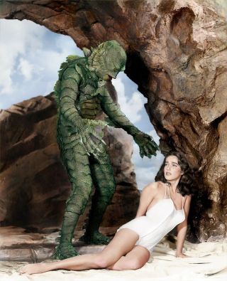 Creature From The Black Lagoon With Julie Adams 8x10 Color Photo 1