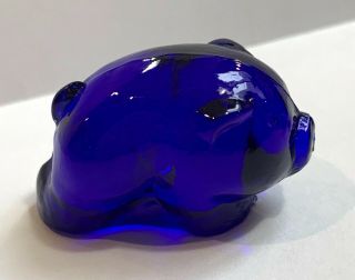 Heisey by Imperial Animal Ultra Blue Cobalt Glass Walking Standing Pig Piglet 2