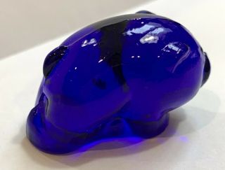 Heisey by Imperial Animal Ultra Blue Cobalt Glass Walking Standing Pig Piglet 3