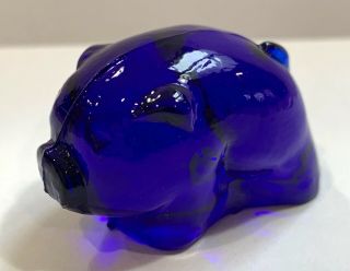 Heisey by Imperial Animal Ultra Blue Cobalt Glass Walking Standing Pig Piglet 4