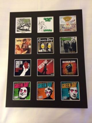 Green Day 14 " By 11 " Lp Discography Covers Picture Mounted Ready To Frame