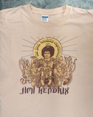 Jimi Hendrix Experience Axis Bold As Love Mens Concert T Shirt Size Xl Tan