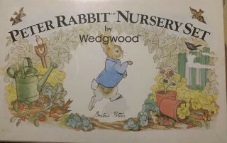 Wedgwood England Peter Rabbit 4 Pc Nursery Set Bowl Plate Mug Egg Cup