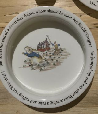Wedgwood England Peter Rabbit 4 Pc Nursery Set Bowl Plate Mug Egg Cup 4