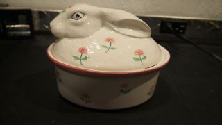 Vintage Secla Portugal Porcelain Easter Bunny Rabbit Serving Dish China