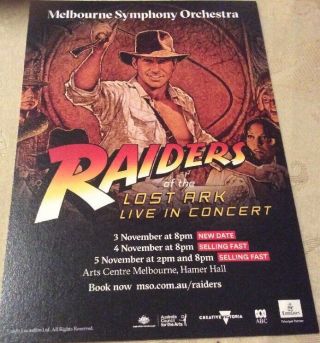 Promotional Postcard Raiders Of The Lost Ark In Concert By Mso