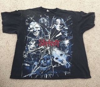 Vintage Slipknot Broken Glass Black Tee Shirt Guc Official & Authentic Large